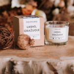 Sojų vaško, rankų darbo žvake ,,Labas gražuole"