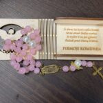 Rožančius su dėžute Pirmosios Komunijos proga-MERGAITEI