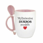 Puodelis su šaukšteliu „Mylimiausios dukros puodelis