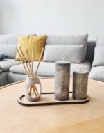 Trivietis medžio drožlių padėklas "Happy Home" - Image 2